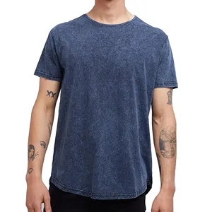 Top tendance dernière conception décontracté hommes lavage à l'acide t-shirt haute qualité blanc uni Vintage t-shirt