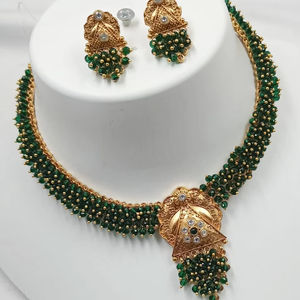 INDIAN TRADITIONAL and FASHIONABLE COPPER <b>JEWELLERY</b> BRIDAL WEDDING <b>JEWELLERY</b> <b>SET</b> for <b>WOMEN</b> EARRINGS and NECKLACE <b>SET</b> - Product Image 1