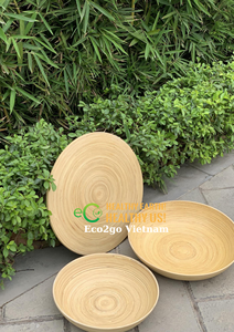 2024 assiettes en bambou de conception personnalisée faites à la main d'Eco2Go Vietnam ustensiles de cuisine jetables écologiques - Product Image 4