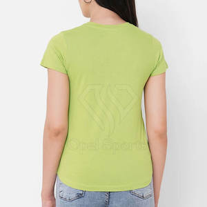 Camiseta de manga corta de algodón de alta calidad para mujer, camiseta informal con logotipo personalizado, tela de punto al por mayor ecológica OEM ODM - Product Image 4