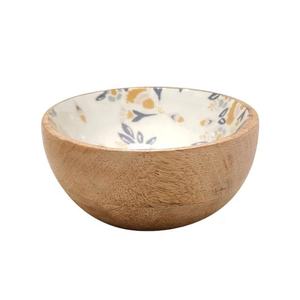 Great <b>Gift</b> Custom Enameled Print Mango Wood Bowl Serving Dinnerware Salad Bowl Wooden Dough Bowls for <b>Candle</b> Making - Product Image 3