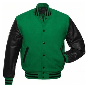 เสื้อแจ็คเก็ตบอมเบอร์วินเทจแบบสั่งทำสำหรับผู้ชาย สีขาว ผ้าโพลีเอสเตอร์/คอตตอน แจ็คเก็ตวาร์ซิตี้สำหรับฤดูหนาว คอตั้ง ปักลายเชนิลล์เรียบง่าย สำหรับโอกาสที่เป็นทางการ - Product Image 5