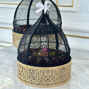 Plateau à chocolat de fête moderne de luxe, design arabe, en métal, écologique, résistant à la chaleur, fabrication artisanale, finition noire, vente chaude - Product Image 1