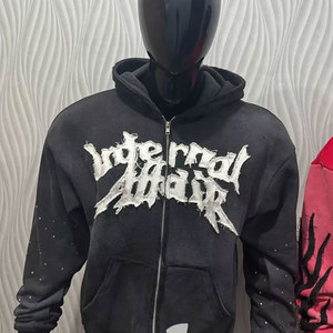 Sudadera con capucha con parche de angustia para hombre de último diseño/nuevo estilo de angustia - Product Image 1