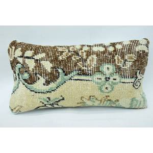 Premium Beige Paisley Patchwork lana almohada 8x16 pulgadas cojín decorativo tejido Vintage cuadrado portátil ropa de cama sofá Navidad - Product Image 1