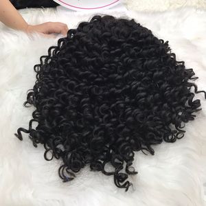 100% Extension de cheveux humains vierges bruts Curl profond droite cheveux vietnamiens frontale dentelle toupet femmes noires courte longueur suisse HD - Product Image 2
