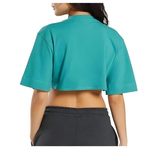 Débardeur d'été décontracté à manches courtes pour femme, 100% coton, respirant, col rond, tissu jersey écologique, logo personnalisé sur le devant - Product Image 2