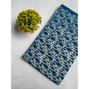 Hand Block Printed Pure <b>Organic</b> Cotton Voile Fabric JBRFBK42-Carded and Combed <b>Yarn</b> African Style <b>Organic</b> Cotton - Product Image 1