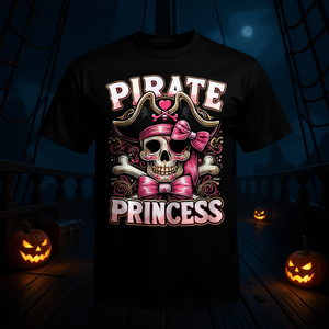 Camiseta Coquette con Lazo, Disfraz de Halloween, Diseño Promocional de Princesa Pirata - Product Image 3