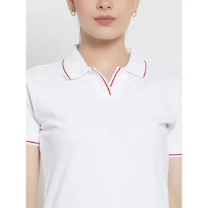 Venta al por mayor de las mujeres de primavera otoño Polo Camiseta de manga corta de algodón camisa polo de cuello vuelto mujeres Top Golf camisetas personalizadas - Product Image 5