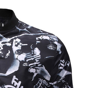 Chaqueta Bomber Unisex Casual de Calle, Estilo Hip Hop, Ajustada, Ecológica, Impermeable, 100% Poliéster, Primavera Otoño, Nueva con Cremallera - Product Image 5