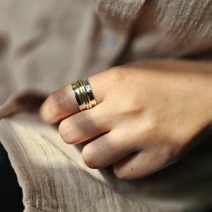 Bague en laiton argenté Belle bague en laiton argenté bague de méditation cadeau pour Noël - Product Image 2