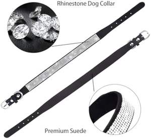 Weiches Wildleder-Halsband mit Krone, Strass und Juwelen für Weibliche Hunde und Katzen, Welpen und Kätzchen - Product Image 4