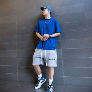 Camiseta personalizada con corte de caja en blanco para hombre 250 300 Gsm Heavyweight 100% Camiseta de algodón Oversize Drop Shoulder Boxy Fit Crop T-shirt Hombres - Product Image 2