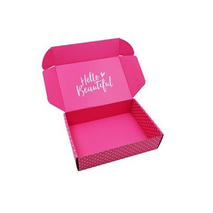 Embalaje de papel de cartón Kraft rosa en blanco, CAJA PLEGABLE personalizada de envío para almacenamiento, cajas de envío Rojas, tarjeta corrugada reciclable - Product Image 4