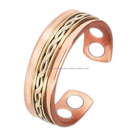 Offre Spéciale Design torsadé anneau de manchette ouvert qualité supérieure pur cuivre thérapie anneau haut Style Vintage pour femmes et hommes idée cadeau