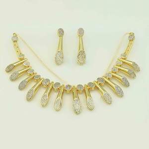 Vente en gros 14K 18K 24K Micro Gold Filled Forming AD Colliers Set, Fashion AD Jewelry Set, Indo-Western Design Gold AD Colliers. - Product Image 2