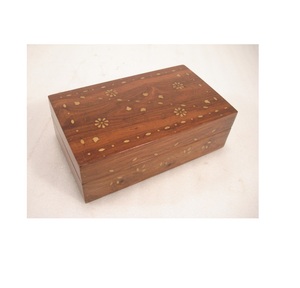 Antique Style Wood Storage Box , Decorative box for Home or Office , Wooden Box with Hinged Lid