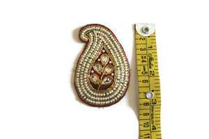 Parche bordado con cuentas Piedras Bordado Tela Lienzo Accesorio de ropa para manualidades de ropa para mejorar el estilo de diseño - Product Image 2