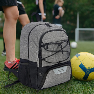 Mochila de equipo de fútbol con soporte de bola personalizado Logotipo bordado de nombre personal para la escuela o deportes de equipo al aire libre - Product Image 6