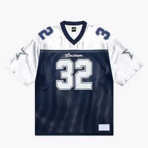Camiseta de fútbol americano Recortada Malla Boxy Camiseta de fútbol 220gsm 100% Poliéster Camisetas de fútbol Camiseta de malla de fútbol - Product Image 3