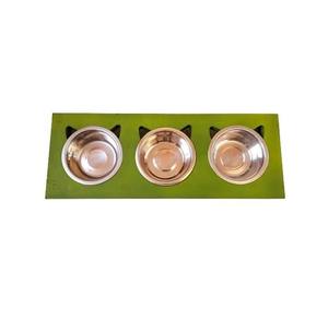 Wholesale Stainless Steel Pet <b>Bowl</b> with Wooden <b>Stand</b> Elevated <b>Dog</b>/Cat Feeder Set - Product Image 2