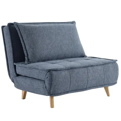Pequeno espaço moderno madeira pernas dorminhoco sherpa tecido estofados chaise lounge sofá cadeira dobrável cama convidado