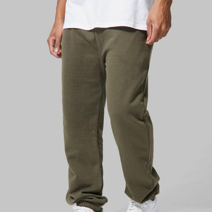 Pantalones de chándal de gran tamaño personalizados para hombre, pantalones de chándal térmicos de gran cantidad de algodón grueso, lavado oscuro informal con decoración de encaje - Product Image 3