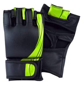Gants de MMA en cuir PU à paume ouverte avec sangle de poignet réglable et antidérapants pour le grappling, le kickboxing et l'entraînement au sac de frappe - Product Image 1