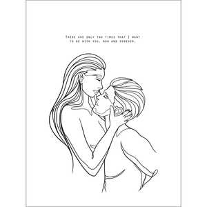 ภาพพิมพ์ศิลปะ "ตอนนี้และตลอดไป" โดยมาดเดอลีน แบล็ค วูด เฟรม ไลน์ อาร์ต - Product Image 4