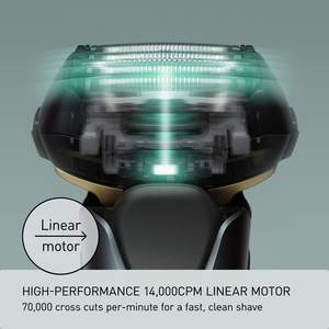 Rasoir électrique pour homme avec triple lame, rasoir sans fil humide/sec, nettoyage automatique, chargement, étanche IPX7, noir, tondeuse escamotable - Product Image 5