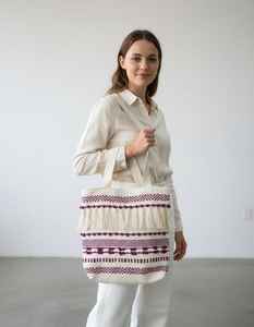 Bolso de Hombro de Moda para Mujer, Hecho a Mano, Ecológico, de Algodón, con Bordado, Cierre de Cremallera, Capacidad 3L+, Craftstages International - Product Image 4