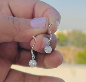 14 K or blanc or rose et or blanc coupe ronde laboratoire cultivé diamant boucles d'oreilles de mariage femmes bijoux de mode boucles d'oreilles pendantes - Product Image 2