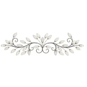 Luxury Wall Decor Display Lobby White <b>Gold</b> Color Iron Interior Living Room <b>Frame</b> Art Hanging Leaf Flower Metal Home Wall Decor - Product Image 6