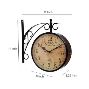 Antique Double-Sided Wall Clock with Vintage Appeal Retro Double-Sided Wall Clock a Vintage Statement Piece - Product Image 3