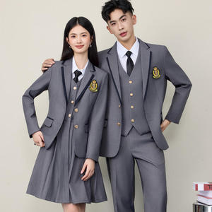 School Uniform Girls Wholesale <b>Set</b> Shirt Skirt <b>Blazer</b> Comfortable Durable Cotton Blend School Wear Manufacturer - Product Image 3