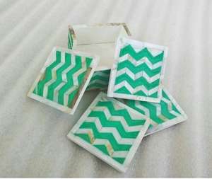 Coaters uniques Coaters de tasses à thé Bois et émail Imprimé Sous-verres de service de thé Ensemble de 4 pièces vente entière avec cuisine au meilleur prix - Product Image 5