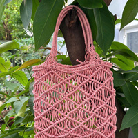Bolsas de ganchillo de tamaño personalizado, bolsas de mano de macramé para mujer, bolso de playa tejido bohemio hecho a mano