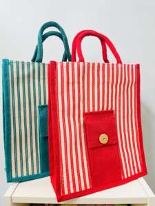 Commande en gros accepter promotionnel personnalisé écologique jute sacs-cadeaux entreprise panier sacs pour cadeaux événements promotionnels mariage - Product Image 3