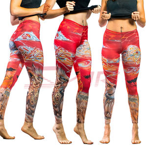 Leggings de sport pour femmes, 100% coton, taille mi-haute, antibactériens, confortables, respirants, tricotés, impression par sublimation personnalisée, dernière tendance - Product Image 6
