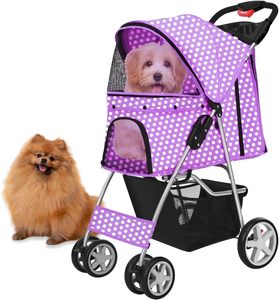 Carrito de paseo para mascotas sencillo y amigable, nuevo modelo de estructura de acero estilo cochecito para mascotas, para viajar, en el mercado, en el exterior, en el mercado, en el exterior - Product Image 1