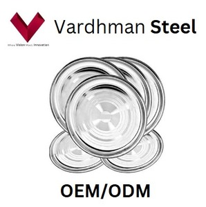 Assiettes alimentaires en métal en acier inoxydable Assiette à dîner ronde Assiette de service pour restaurant de fête à usage quotidien - Product Image 4