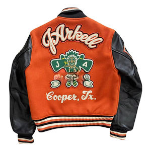 Parches Bordados OEM Personalizados, Chaqueta Universitaria de Béisbol para Hombre, Estilo Letterman, Cuello Alto, Frente - Product Image 2