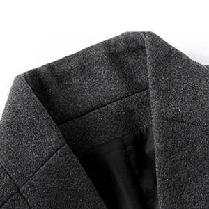 Manteau trench en laine pour homme, coupe ajustée, de haute qualité, décontracté, long, avec décoration boutonnée, imperméable - Product Image 4