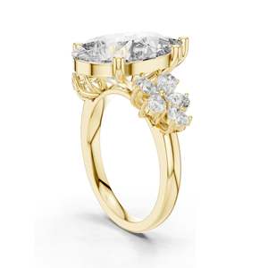 Anillo Floral con Diamante de Laboratorio en Forma de Pera de 6.8 CT para Mujer, Claridad VVS-VS EF, Oro de 18KT, 14KT, 10KT y Plata 925, Oro Rosa, Amarillo - Product Image 6