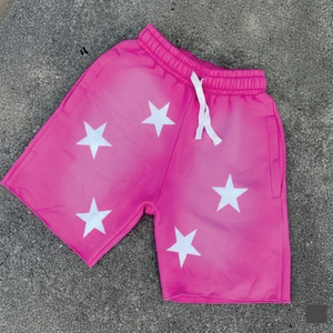 Shorts personnalisés délavés au soleil, coton d'été, cordon de serrage, vintage, hommes, ourlet brut, lavage à l'acide - Product Image 4