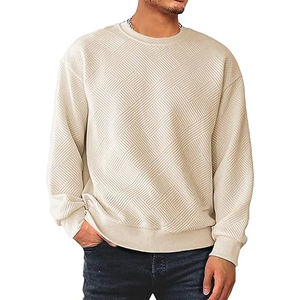 Sweat à capuche à col rond brodé de haute qualité unisexe Logo personnalisé 100% coton Vintage blanc Basics coton mélangé - Product Image 1