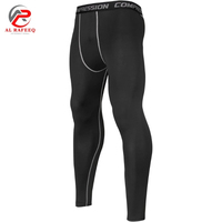 Ensemble de t-shirts et collants de compression ajustés pour hommes, séchage rapide, spandex/polyester, sport, gym, course à pied