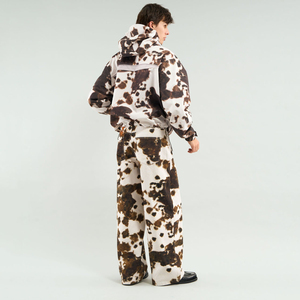 High Quality Winter Hooded Men Windbreaker Tracksuit Set Printed Breathable Waterproof Jacket Polyester/Cotton Fleece <b>Pants</b> Two - Product Image 4