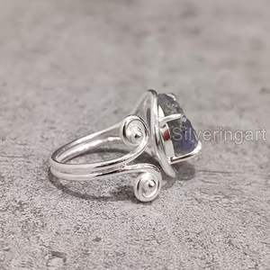 Anillo de Tanzanita Natural en Bruto para Mujer, Piedra Natal de Diciembre, Anillo Ajustable, Joyería Hecha a Mano para Navidad, Anillo de Plata de Ley 925 - Product Image 4